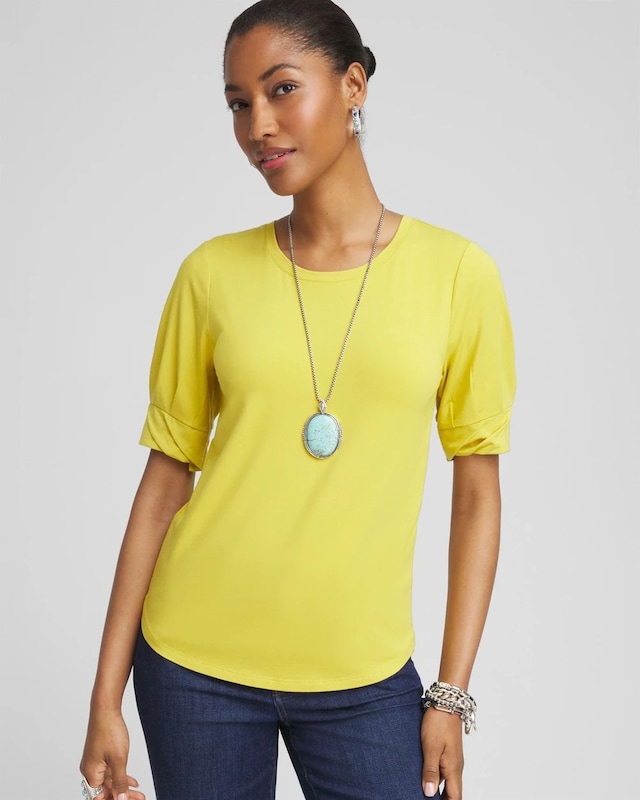 Touch of Cool Pleated Roll Cuff Tee - image 1